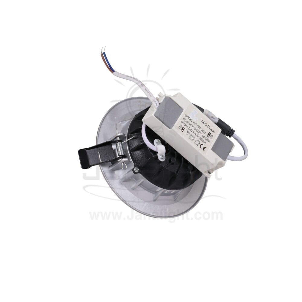 كشاف 10 وات كومبكت ابيض حلق فضي جنى لايت plastic white compact 10 watt downlight
